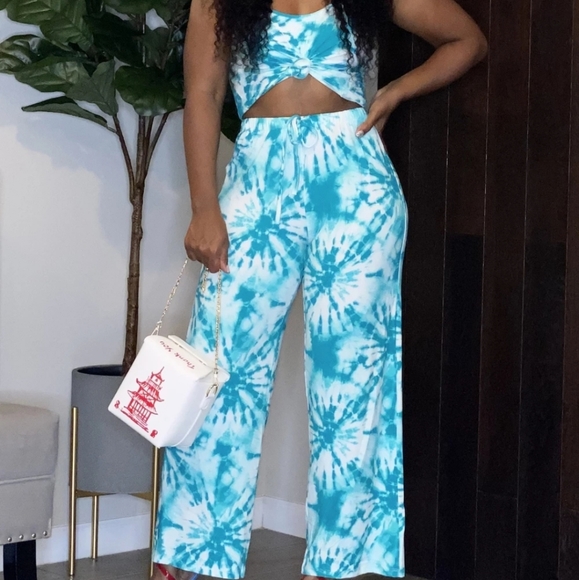 capella Pants - Tie dye top and wide leg pants set